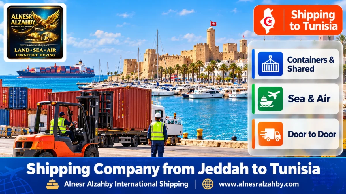 Shipping Company from Jeddah to Tunisia — Alnesr Alzahby International Shipping