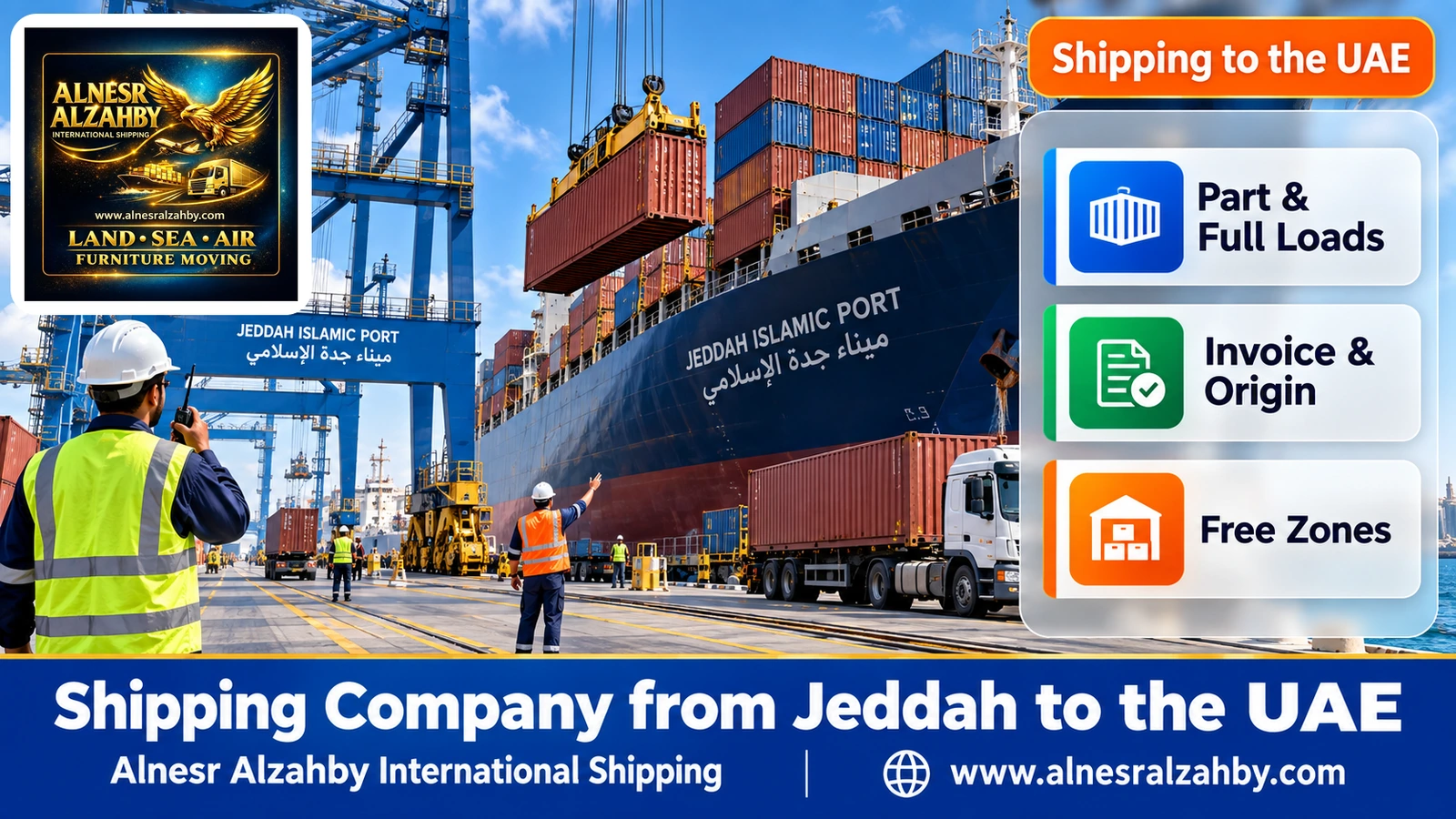 Containers loaded onto a ship at Jeddah Islamic Port on the Red Sea