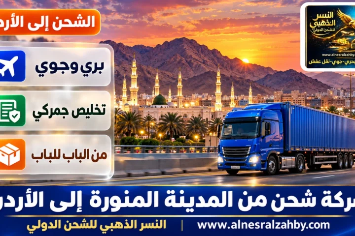 شركة شحن من المدينة المنورة إلى الأردن — النسر الذهبي للشحن الدولي