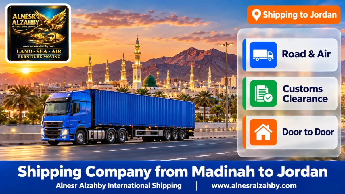 Shipping Company from Madinah to Jordan — Alnesr Alzahby International Shipping