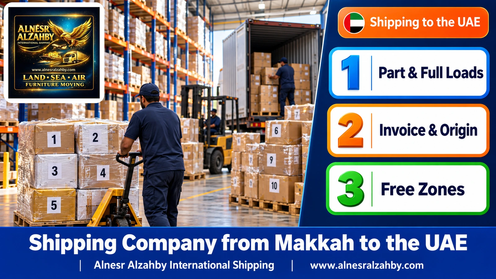 Numbered gift and parcel boxes in an organised consolidation warehouse