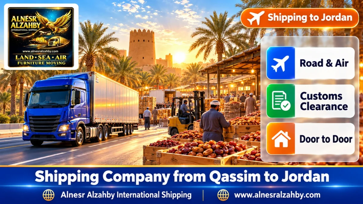 Shipping Company from Qassim to Jordan — Alnesr Alzahby International Shipping