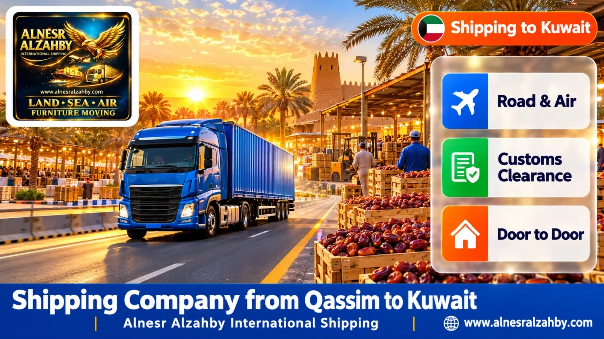 Shipping Company from Qassim to Kuwait — Alnesr Alzahby International Shipping