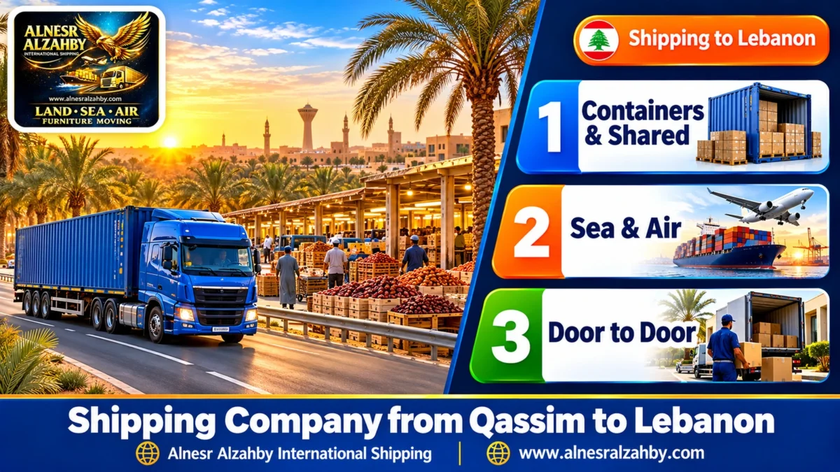 Shipping Company from Qassim to Lebanon — Alnesr Alzahby International Shipping