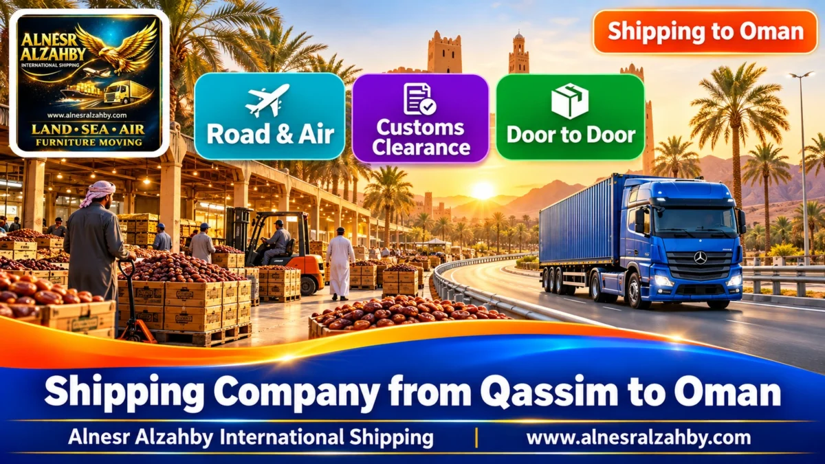 Shipping Company from Qassim to Oman — Alnesr Alzahby International Shipping