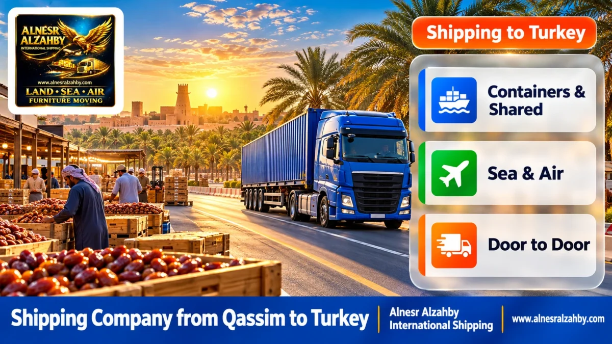 Shipping Company from Qassim to Turkey — Alnesr Alzahby International Shipping
