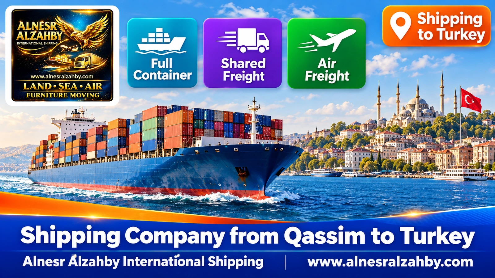 A container ship sailing the Mediterranean toward the Turkish coast