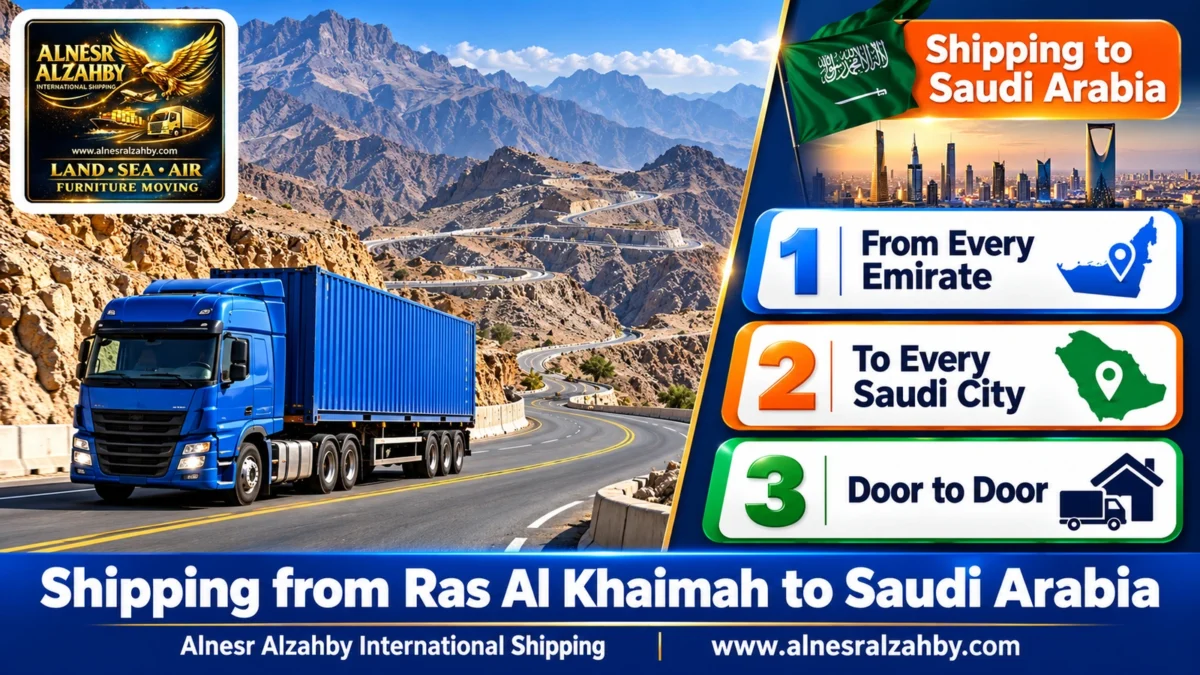 Shipping Company from Ras Al Khaimah to Saudi Arabia — Alnesr Alzahby International Shipping