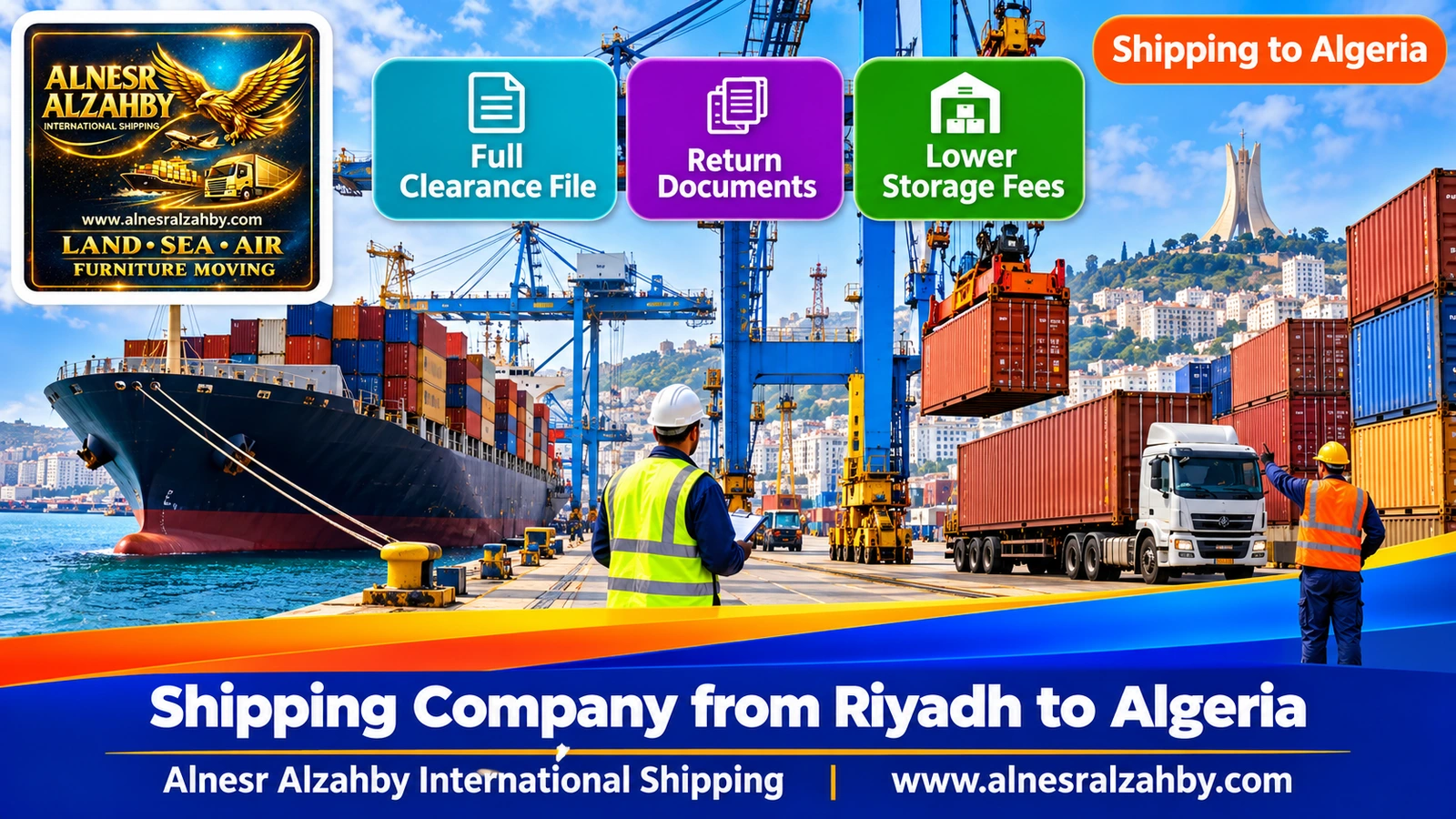 Cranes and containers at the Port of Algiers