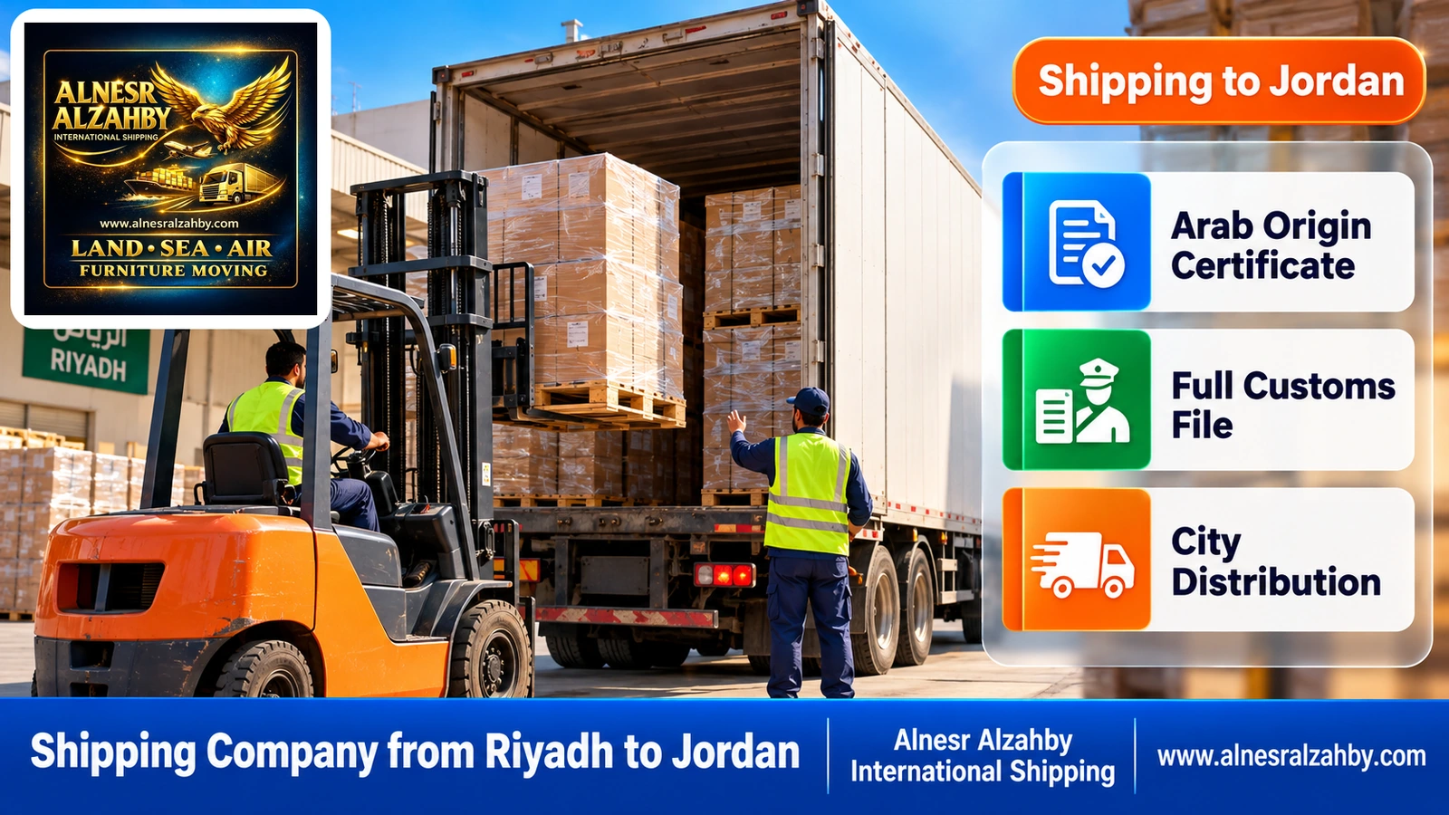 Loading pallets into a dedicated truck at a Riyadh warehouse