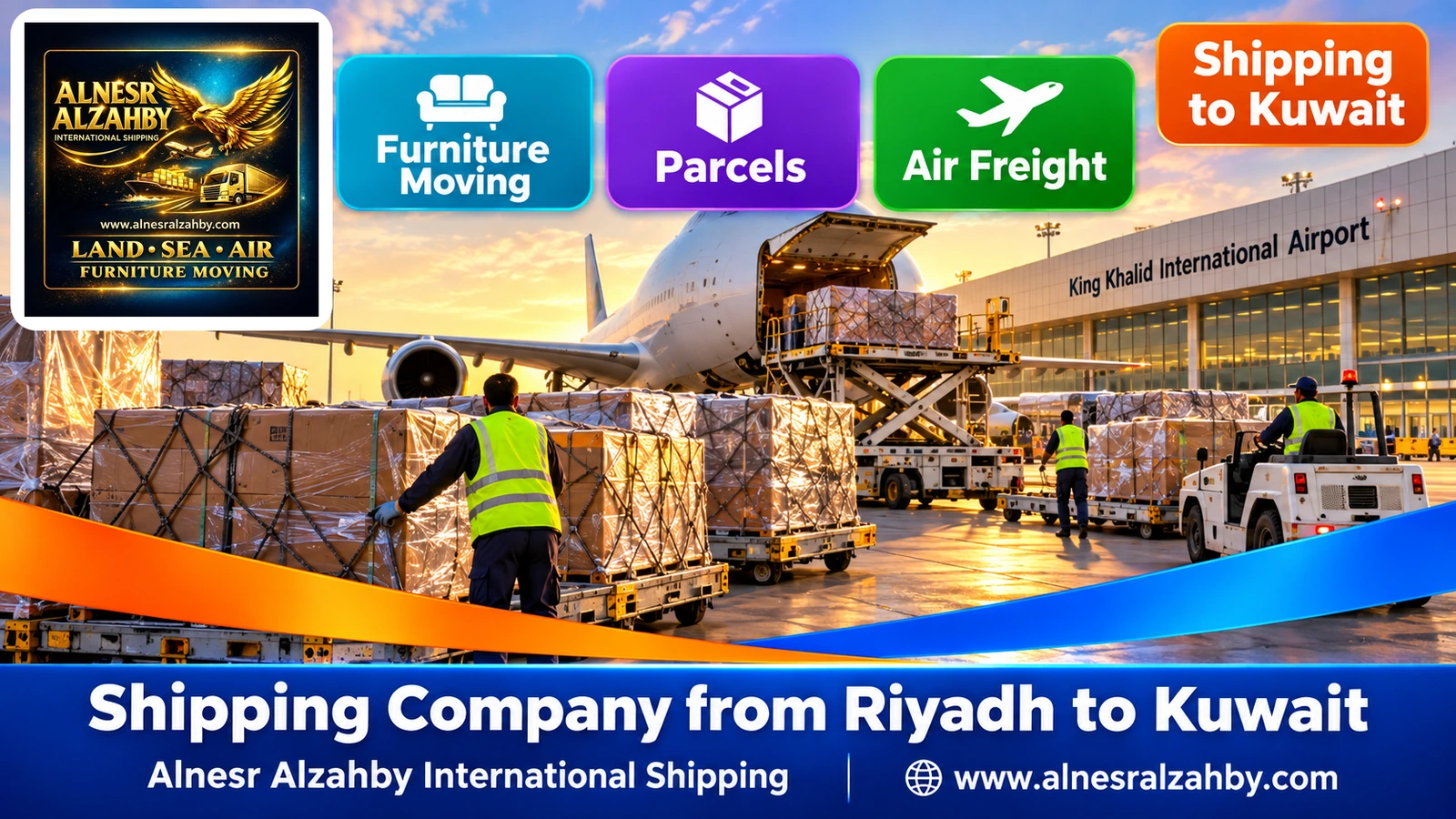 Wrapped parcels in the cargo area of King Khalid Airport, Riyadh