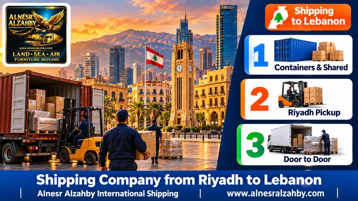 Shipping Company from Riyadh to Lebanon — Alnesr Alzahby International Shipping