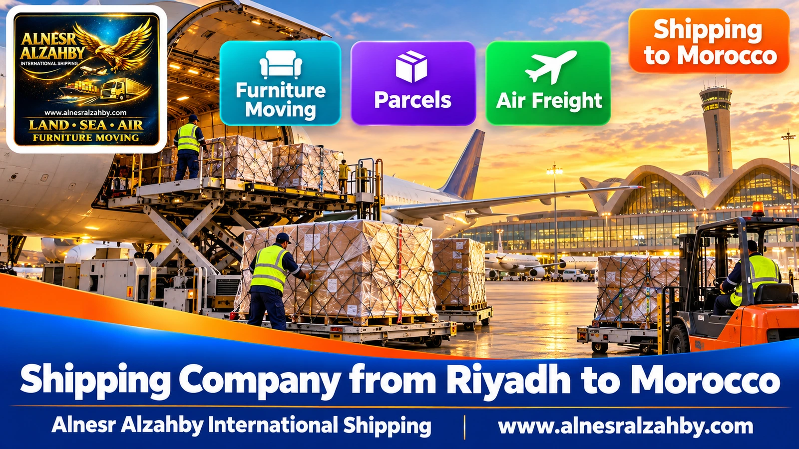 Wrapped parcels in the cargo area of King Khalid Airport, Riyadh