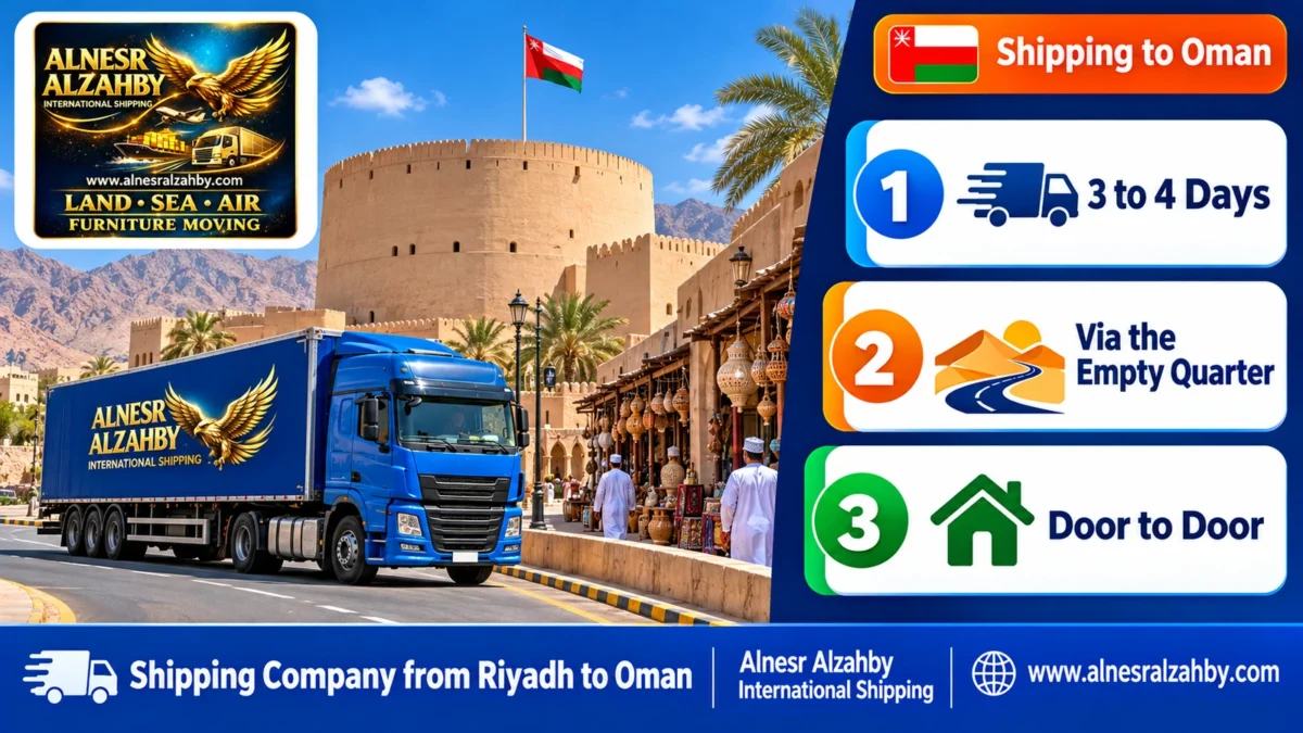 Shipping Company from Riyadh to Oman — Alnesr Alzahby International Shipping