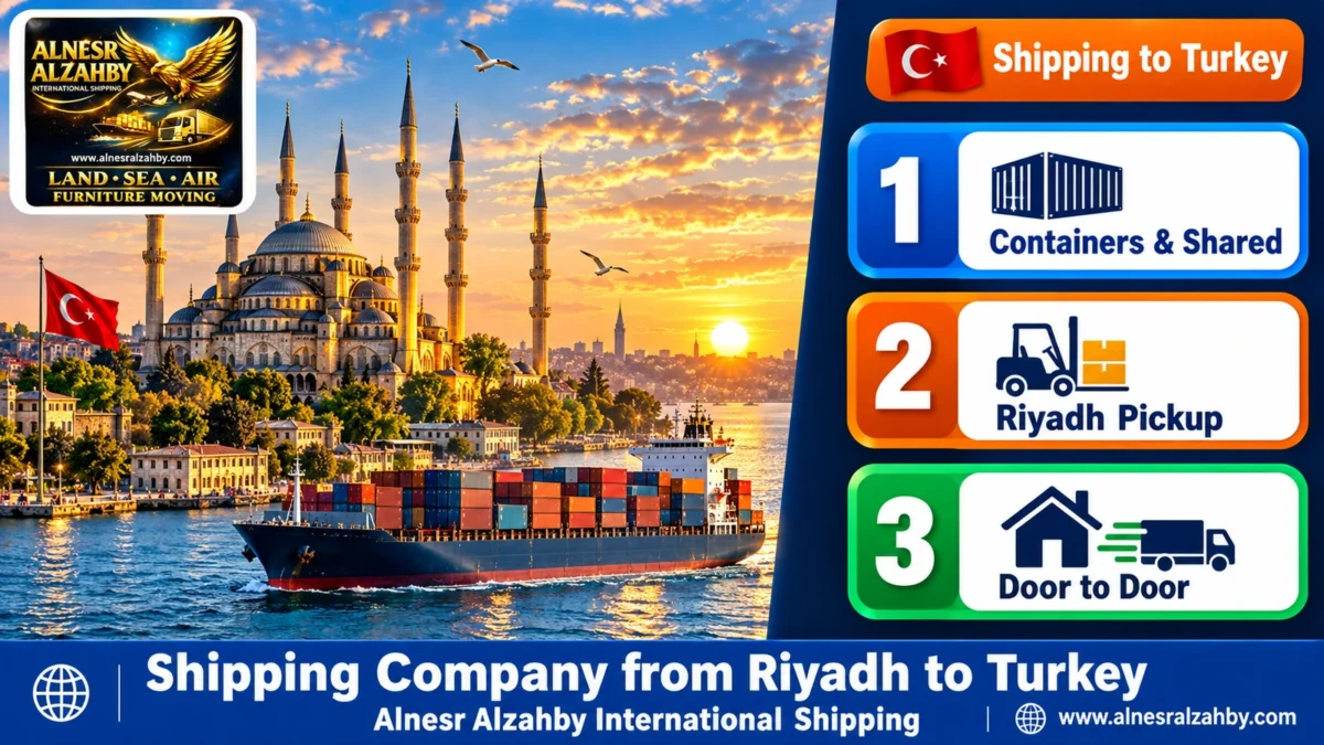 Shipping Company from Riyadh to Turkey — Alnesr Alzahby International Shipping