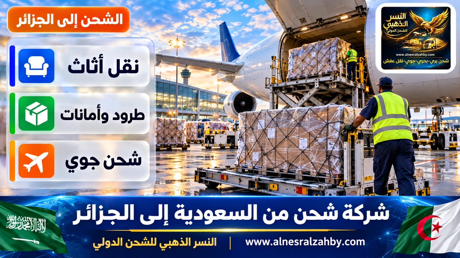 طرود مغلفة في منطقة شحن جوي بمطار حديث