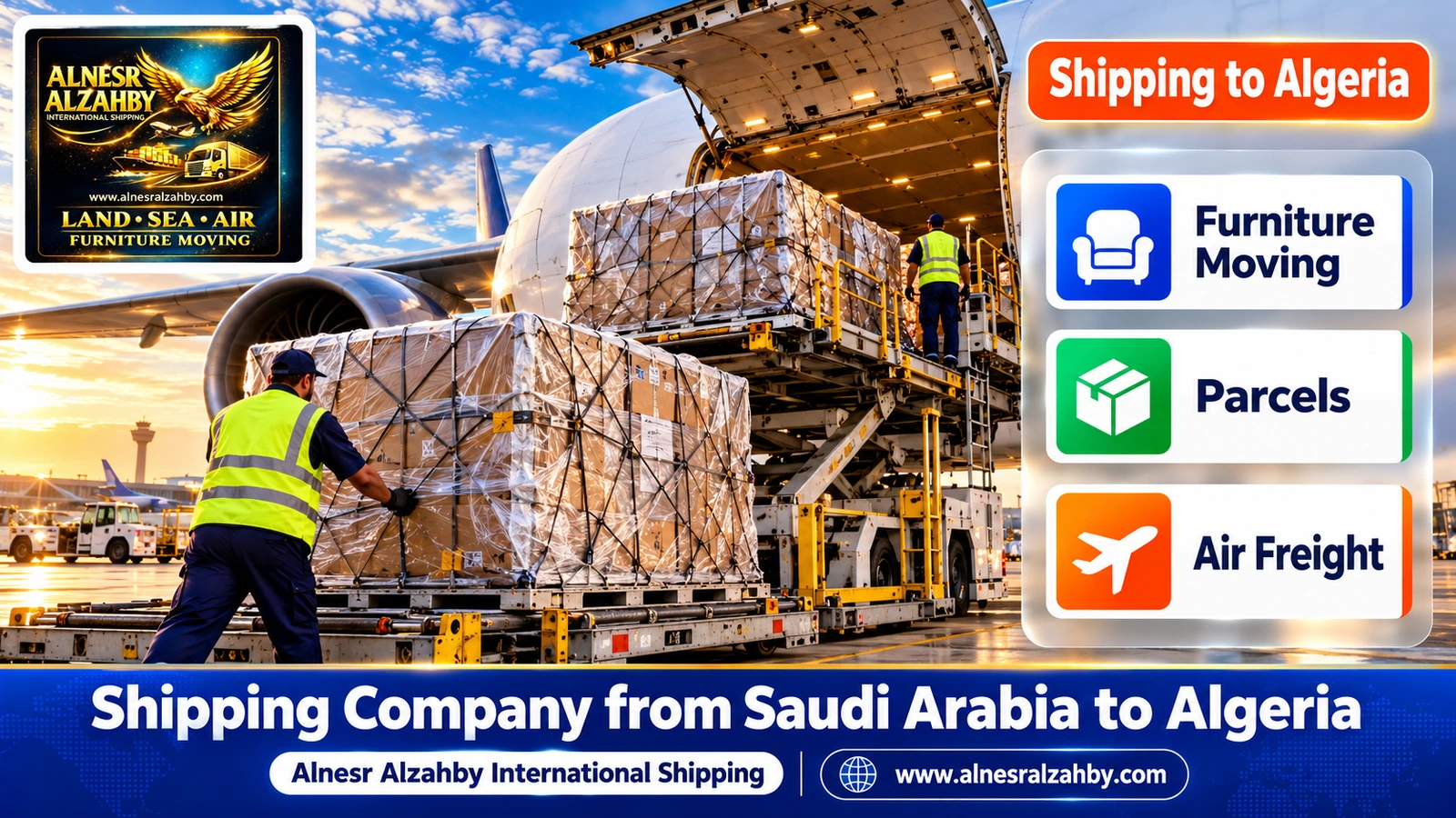 Wrapped parcels in the air cargo area of a modern airport