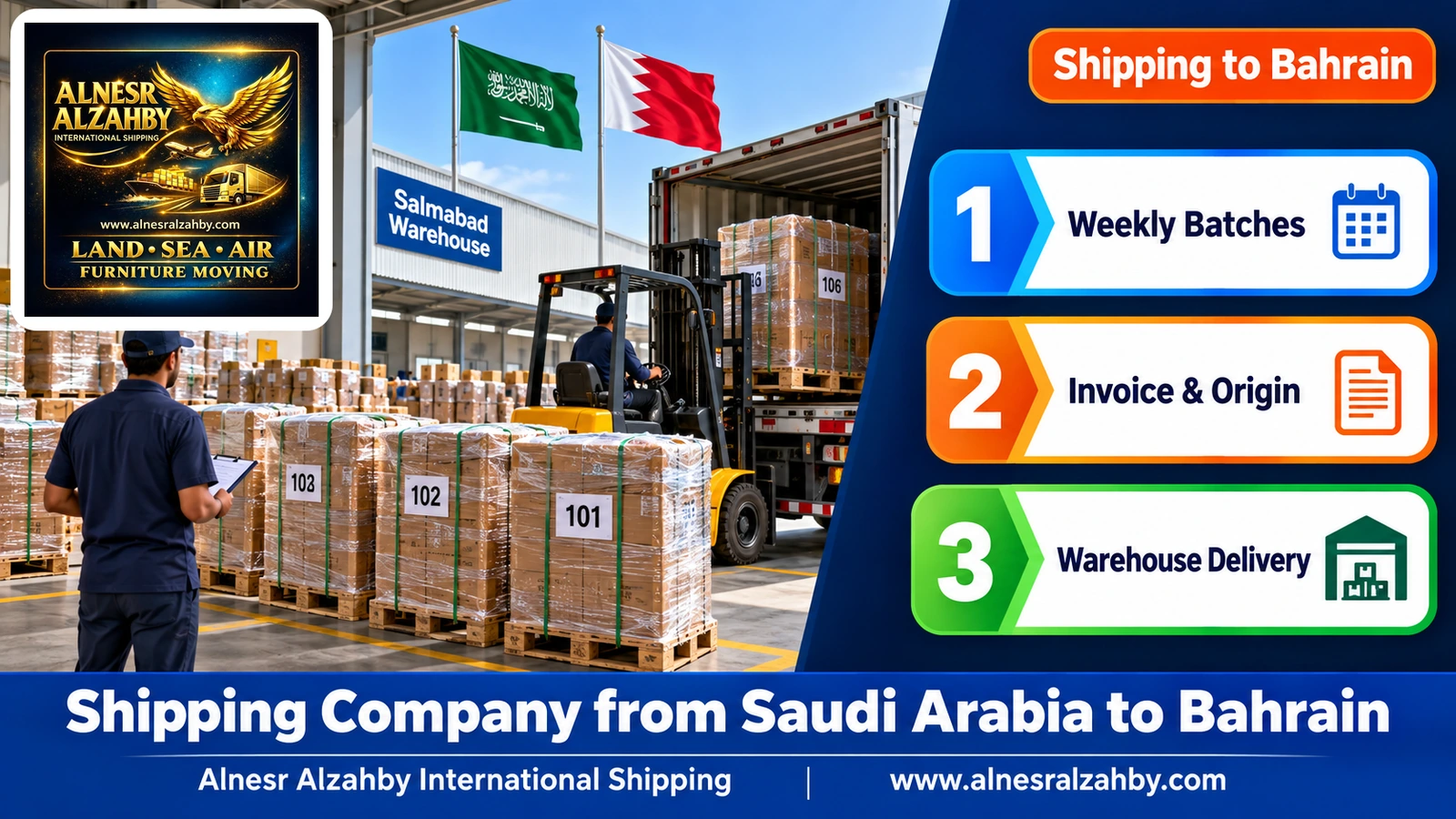 Numbered pallets in a Salmabad warehouse ready for distribution