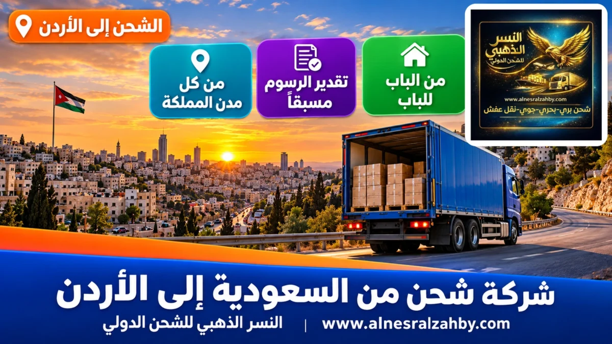 شركة شحن من السعودية إلى الأردن — النسر الذهبي للشحن الدولي