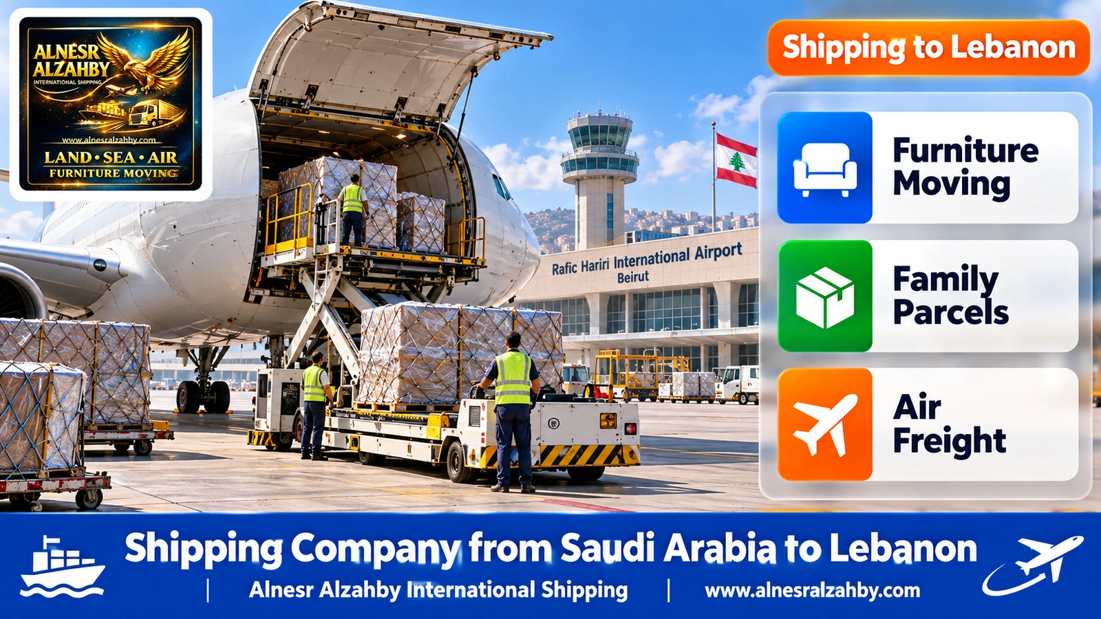 A cargo plane at Rafic Hariri International Airport, Beirut