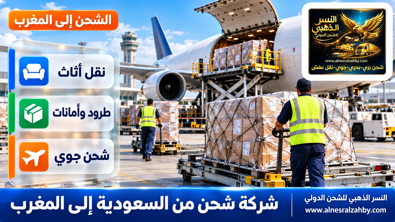 طرود مغلفة في منطقة شحن جوي بمطار حديث