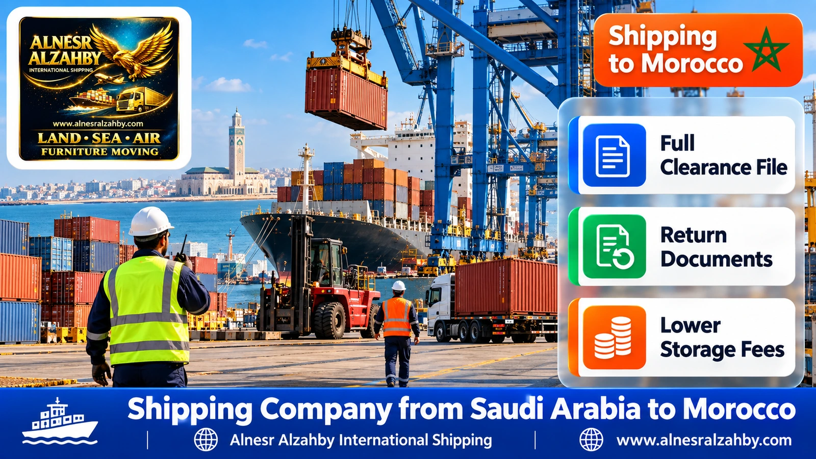 Cranes and containers at Casablanca port