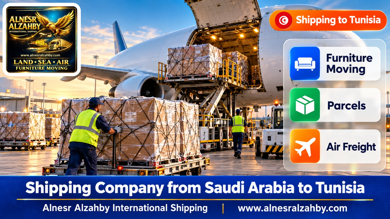 Wrapped parcels in the air cargo area of a modern airport