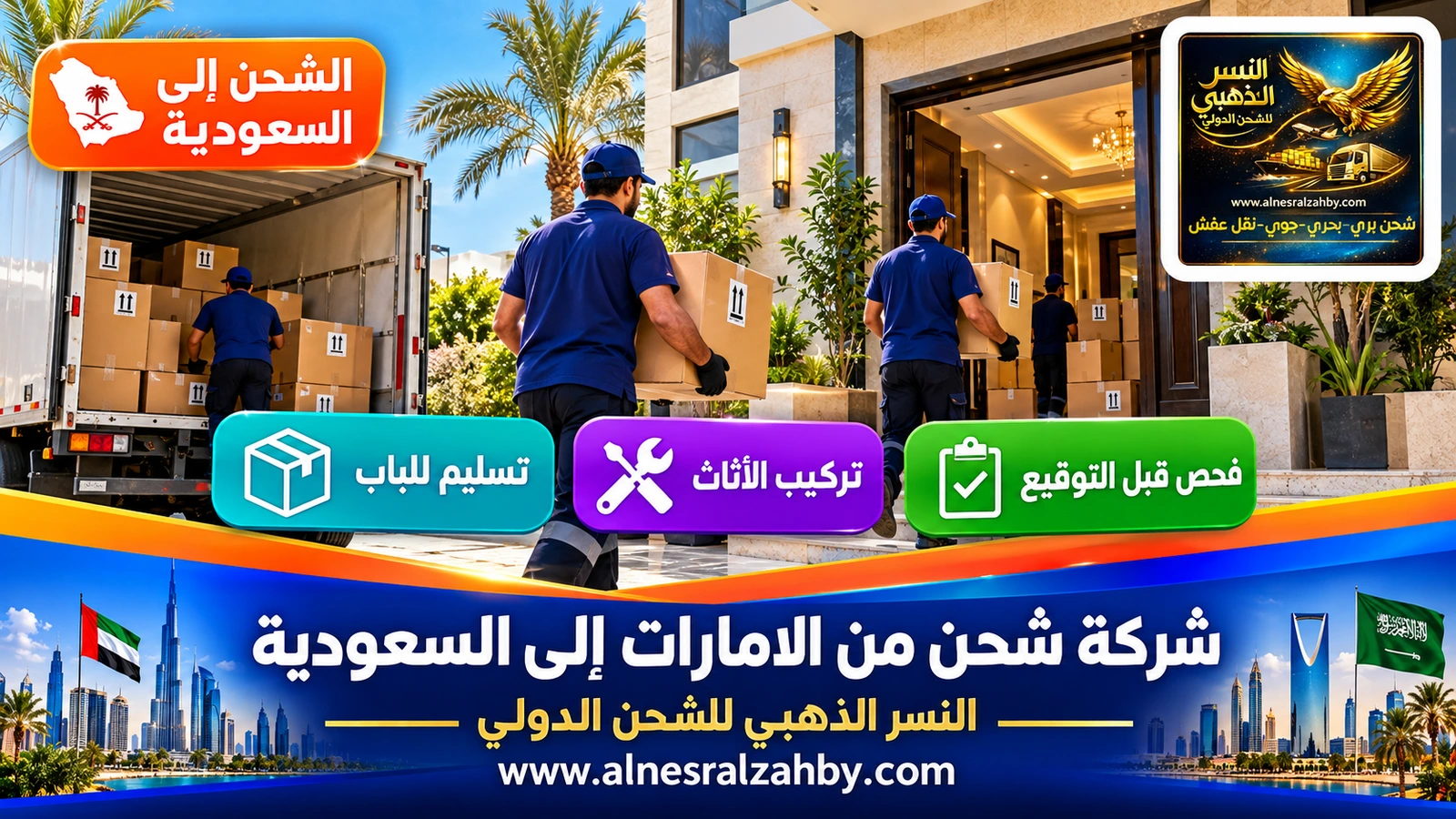 فريق يسلّم صناديق مرقمة في بيت حديث بالسعودية