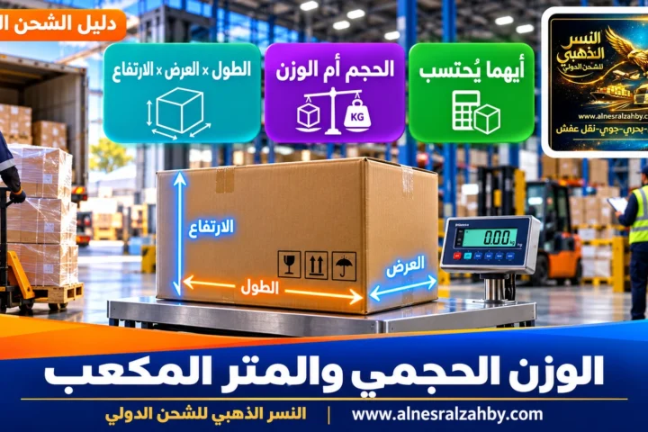 الوزن الحجمي والمتر المكعب — النسر الذهبي للشحن الدولي