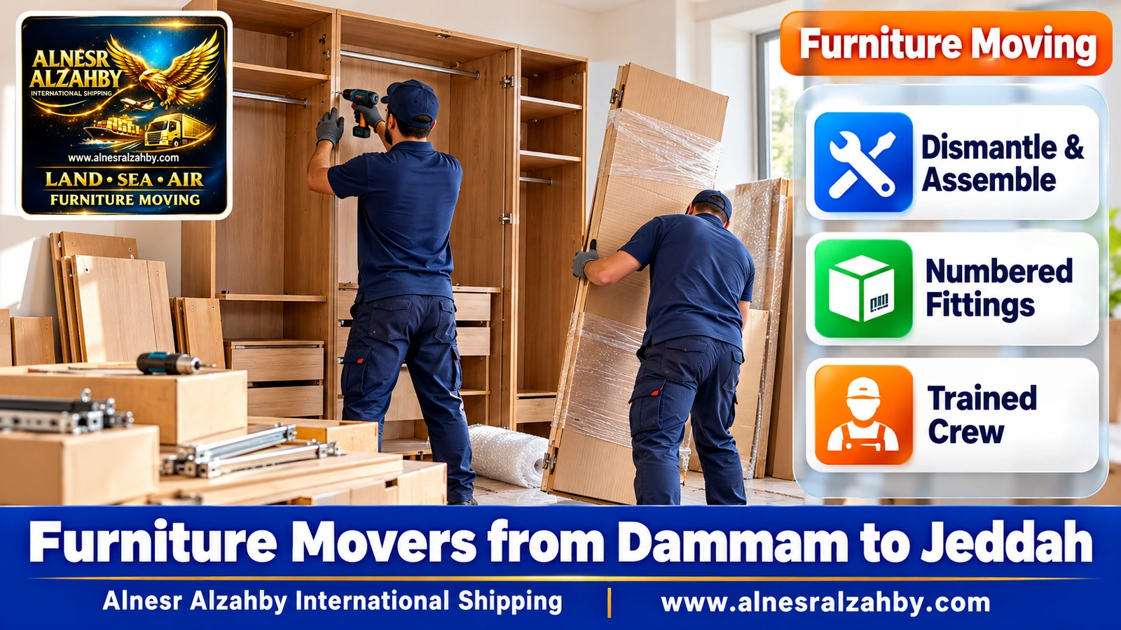 Loading wrapped furniture into the dyna