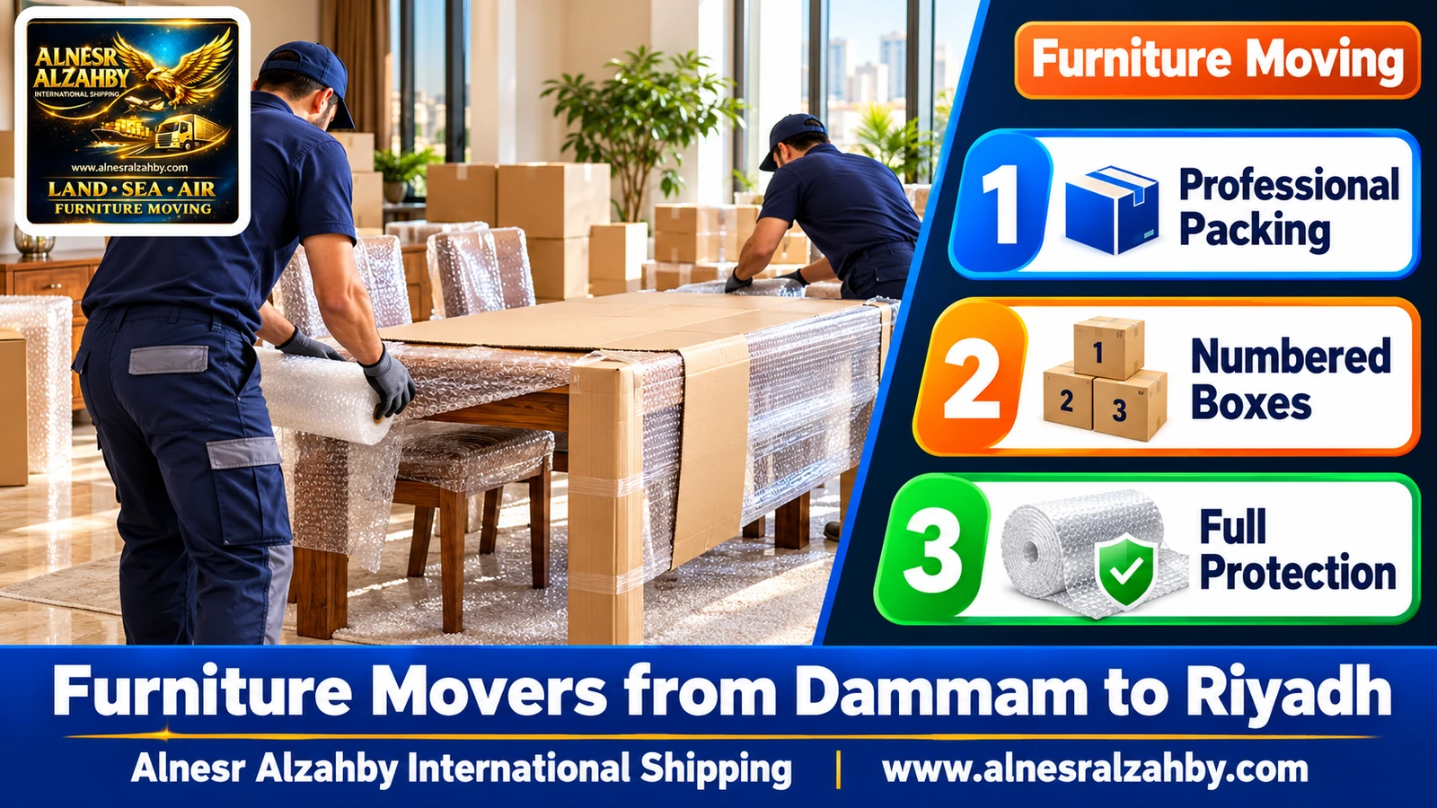 Loading wrapped furniture into the dyna