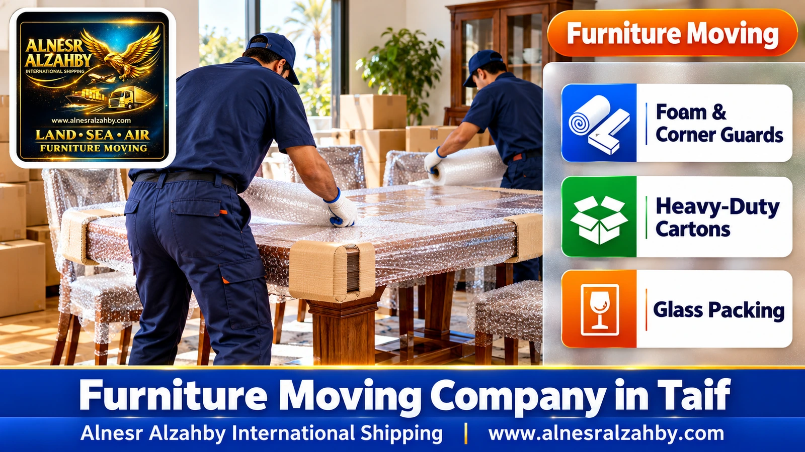 Packing and moving furniture