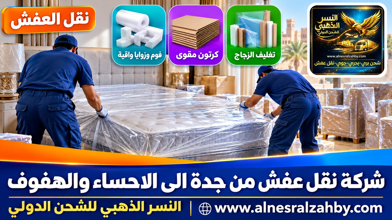 تغليف الأثاث قبل رحلة طويلة