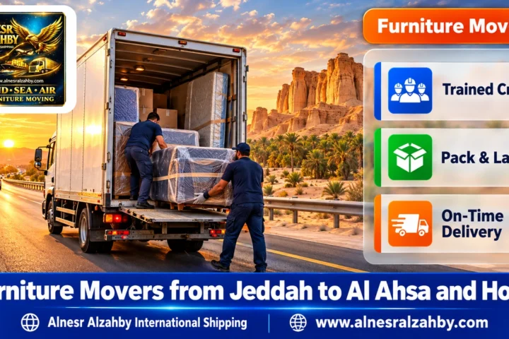 Furniture Movers from Jeddah to Al Ahsa and Hofuf — Alnesr Alzahby