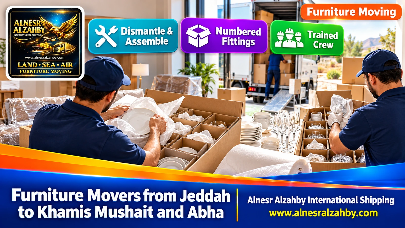 Loading wrapped furniture into the dyna