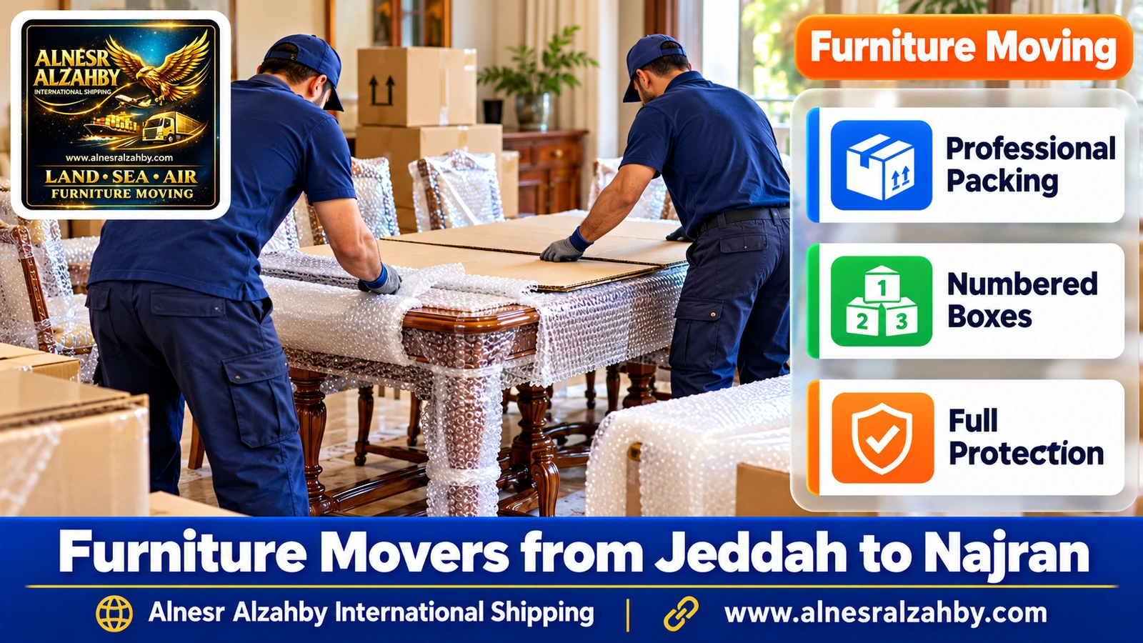 Loading wrapped furniture into the dyna