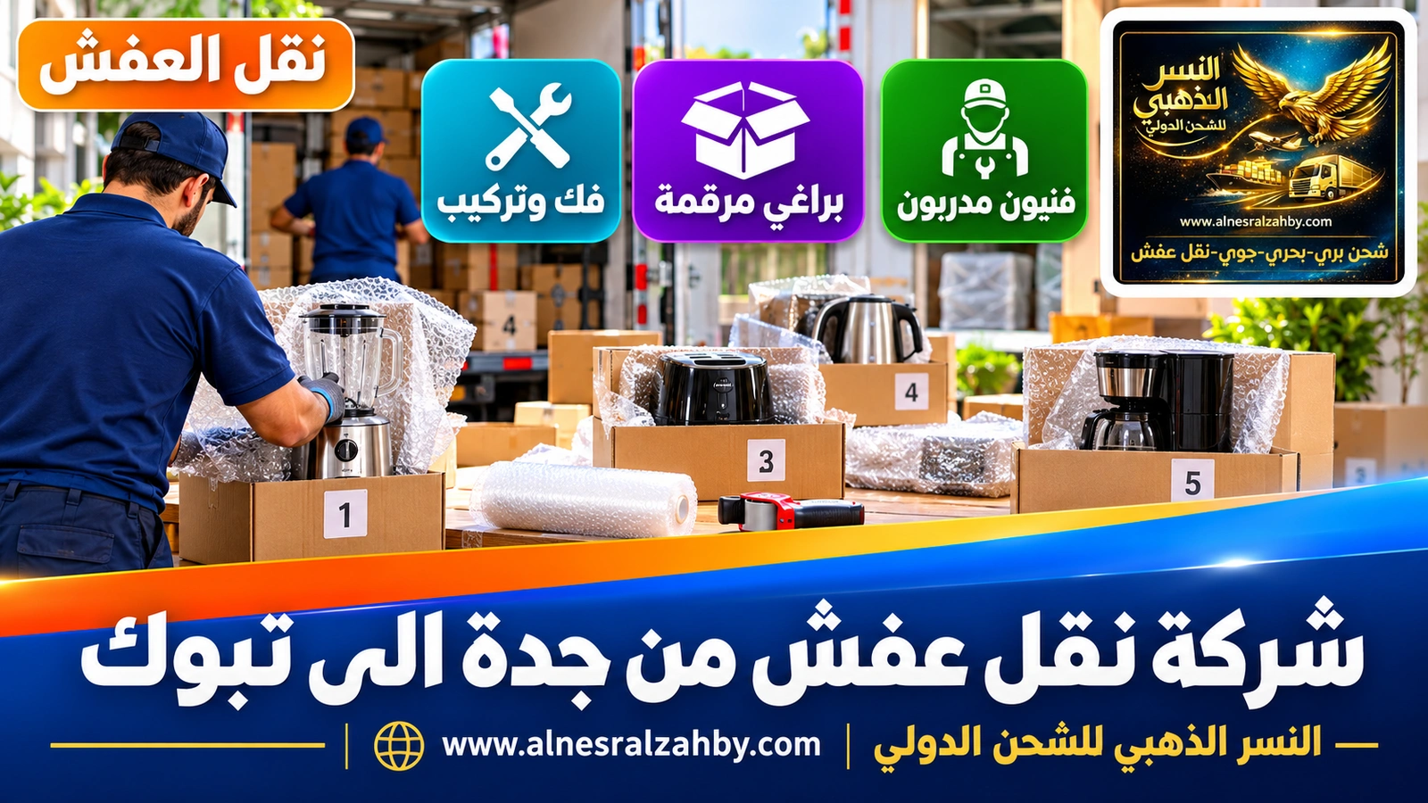 تغليف الأثاث قبل رحلة طويلة