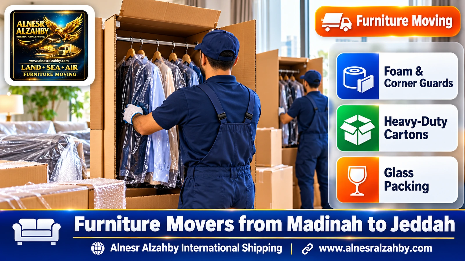 Packing furniture before a long trip