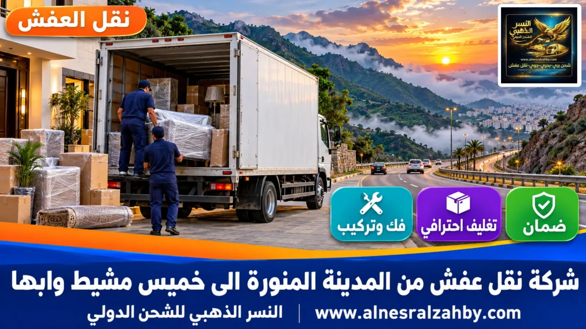 شركة نقل عفش من المدينة المنورة الى خميس مشيط وابها — النسر الذهبي