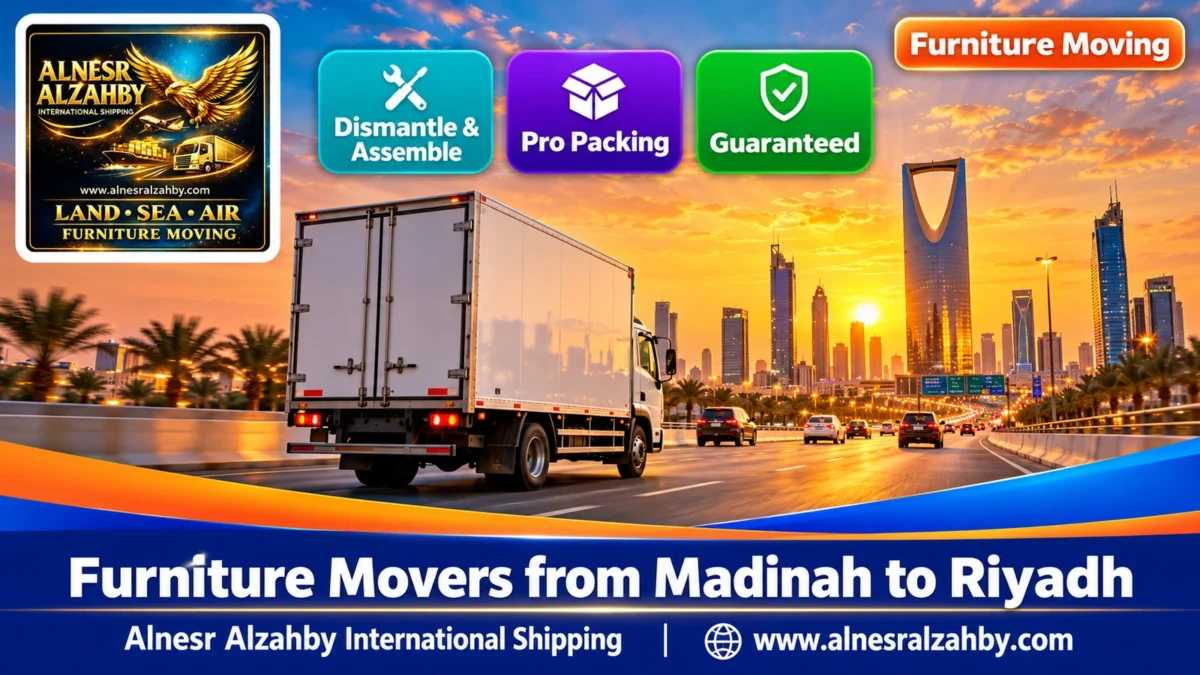 Furniture Movers from Madinah to Riyadh — Alnesr Alzahby