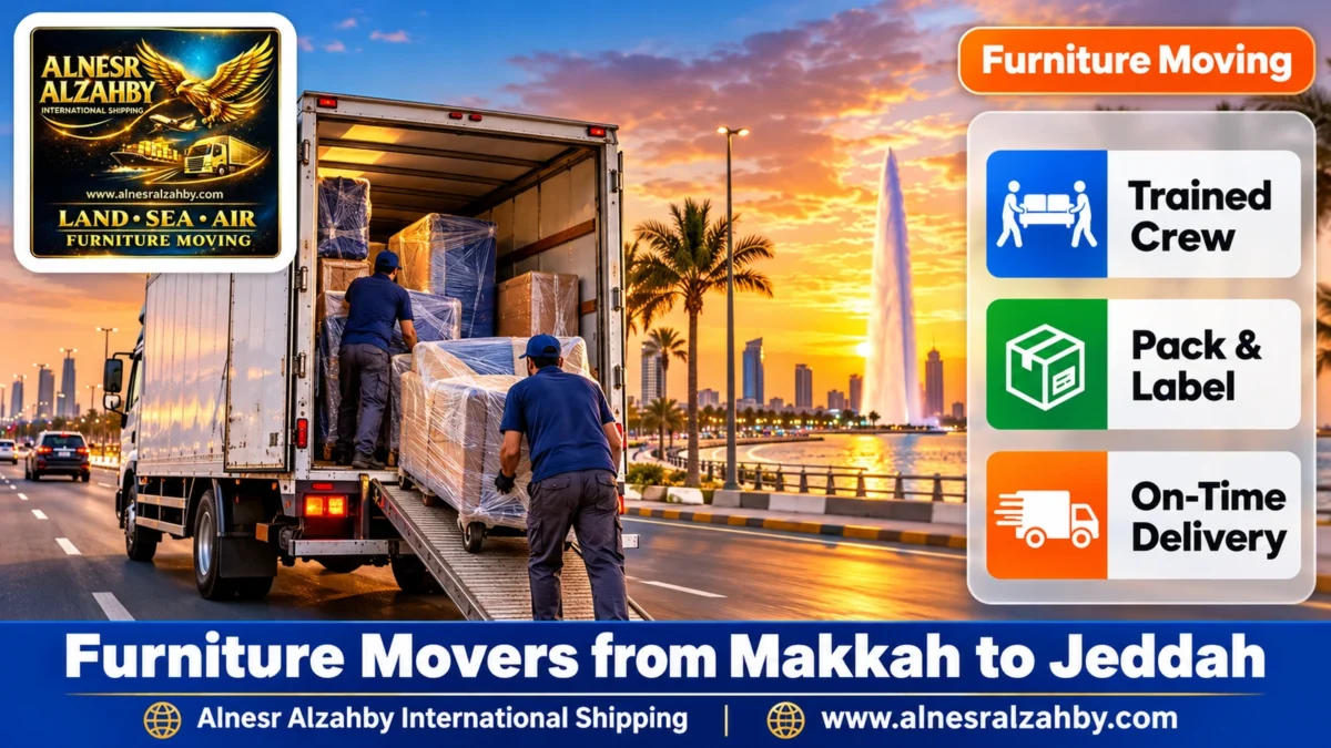 Furniture Movers from Makkah to Jeddah — Alnesr Alzahby