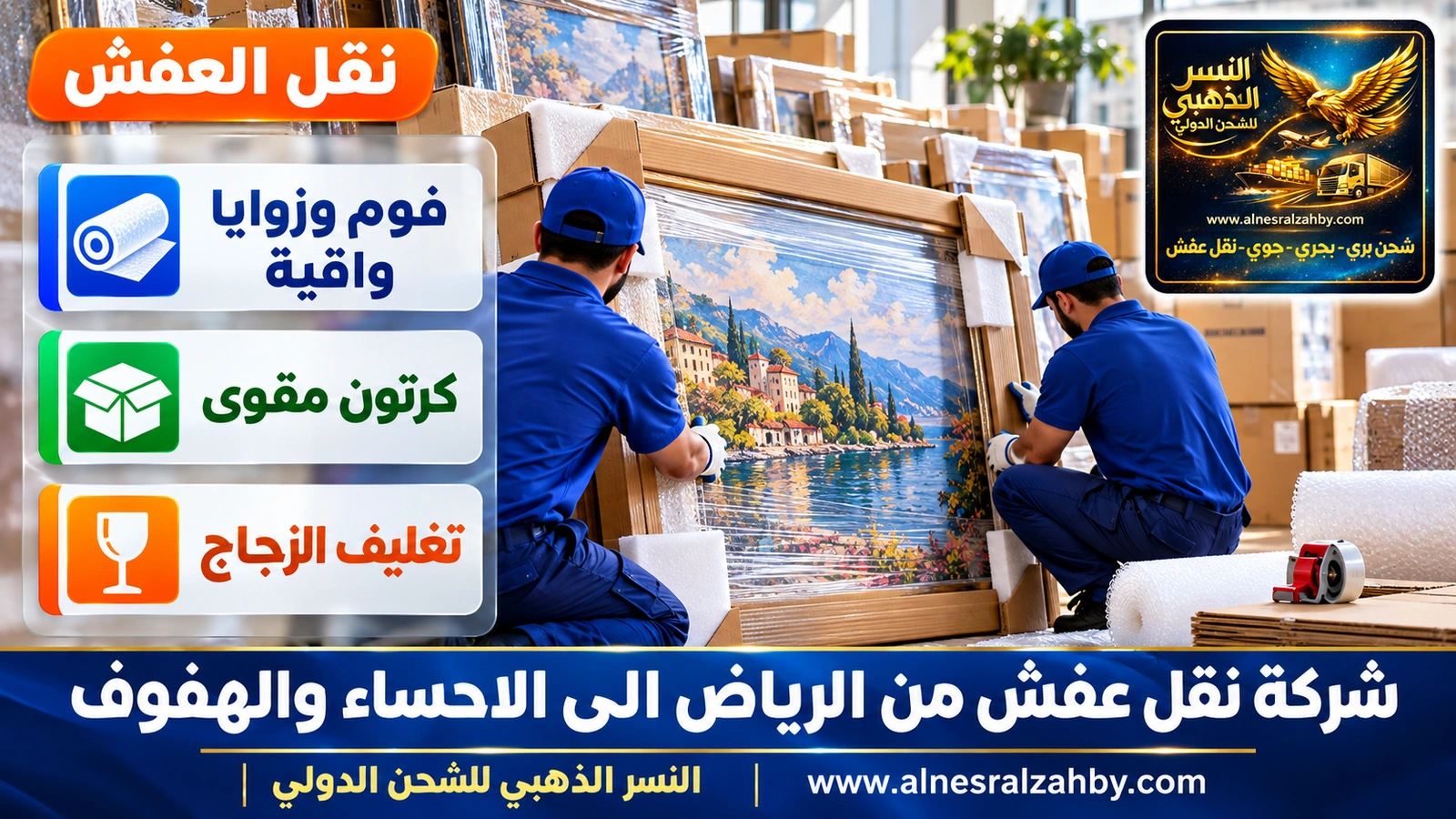 تغليف الأثاث قبل رحلة طويلة
