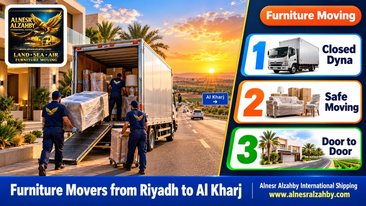 Furniture Movers from Riyadh to Al Kharj — Alnesr Alzahby