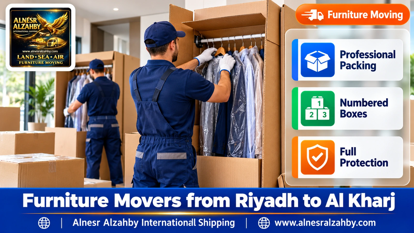 Packing furniture before a long trip