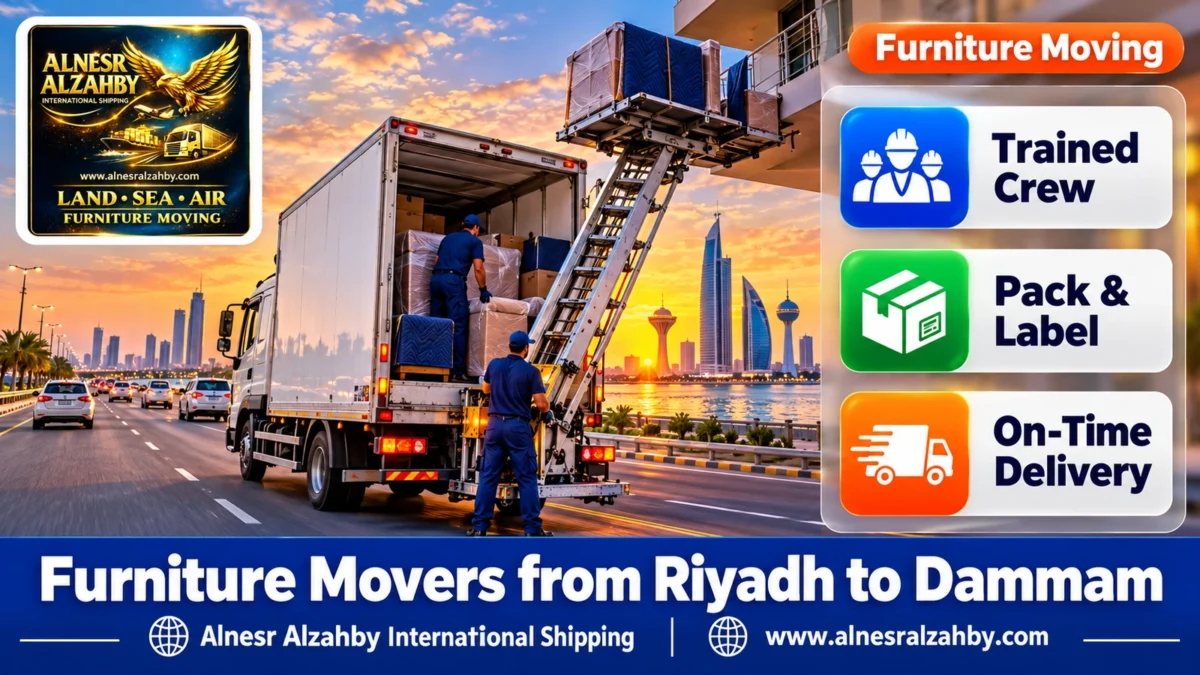 Furniture Movers from Riyadh to Dammam — Alnesr Alzahby