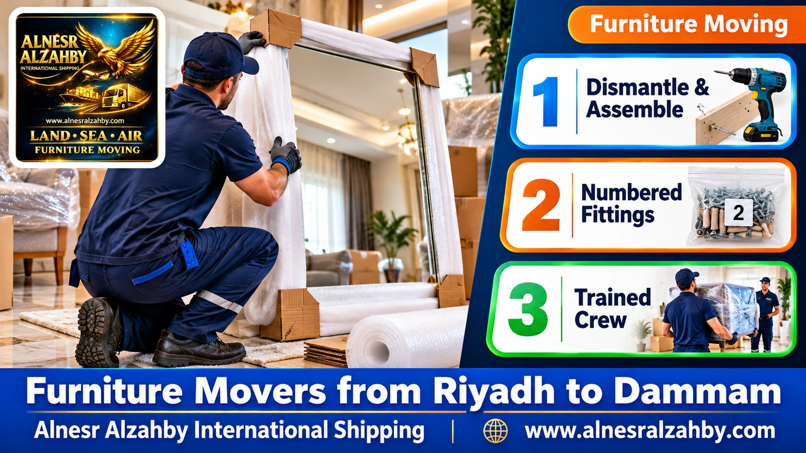 Loading wrapped furniture into the dyna