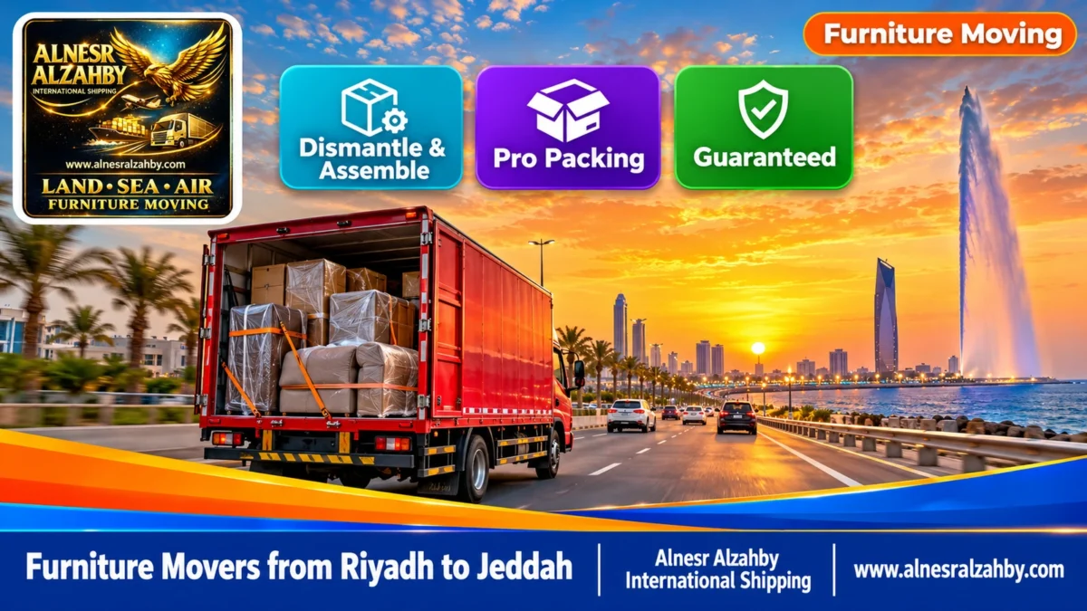 Furniture Movers from Riyadh to Jeddah — Alnesr Alzahby