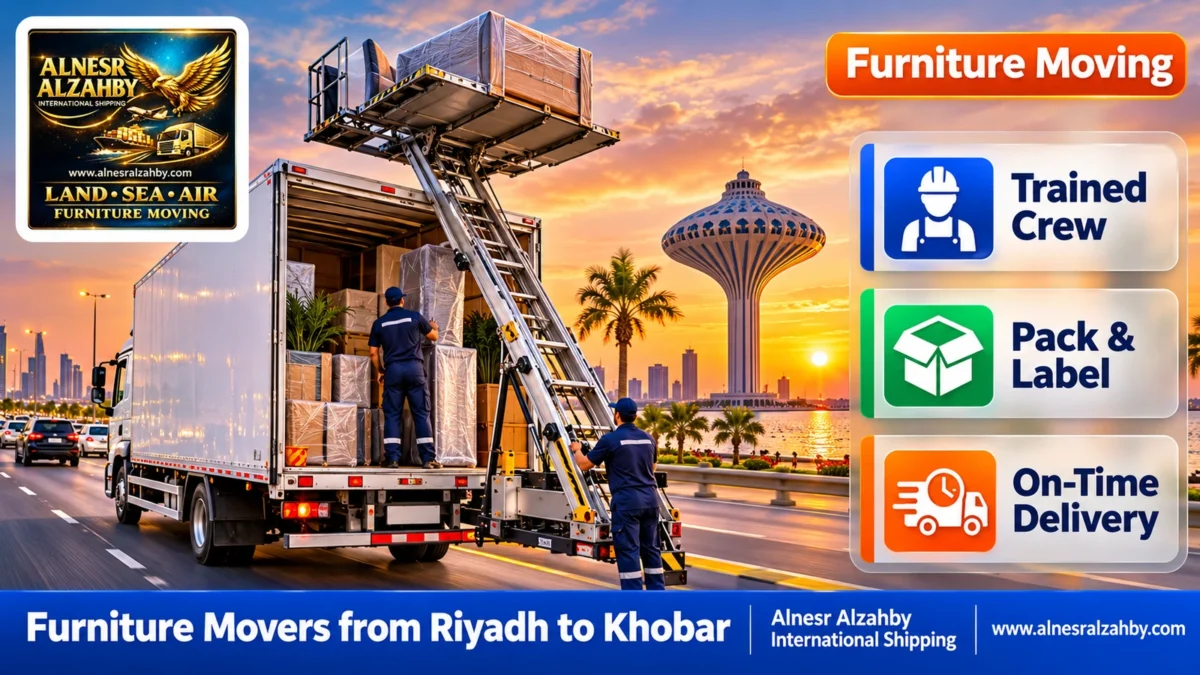 Furniture Movers from Riyadh to Khobar — Alnesr Alzahby