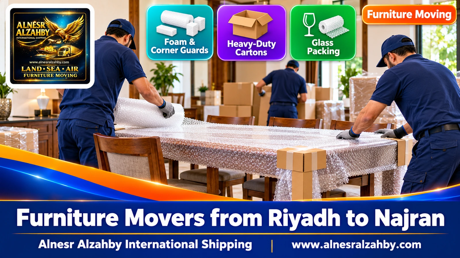 Loading wrapped furniture into the dyna