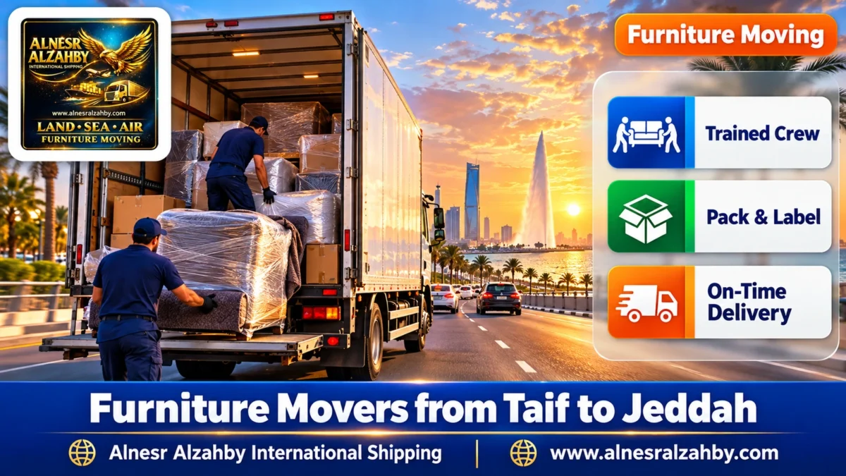 Furniture Movers from Taif to Jeddah — Alnesr Alzahby